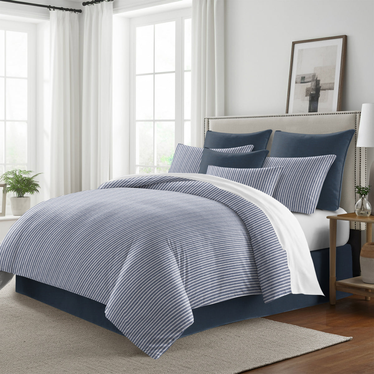 Walker Stripe IndigoWhite Coverlet Set