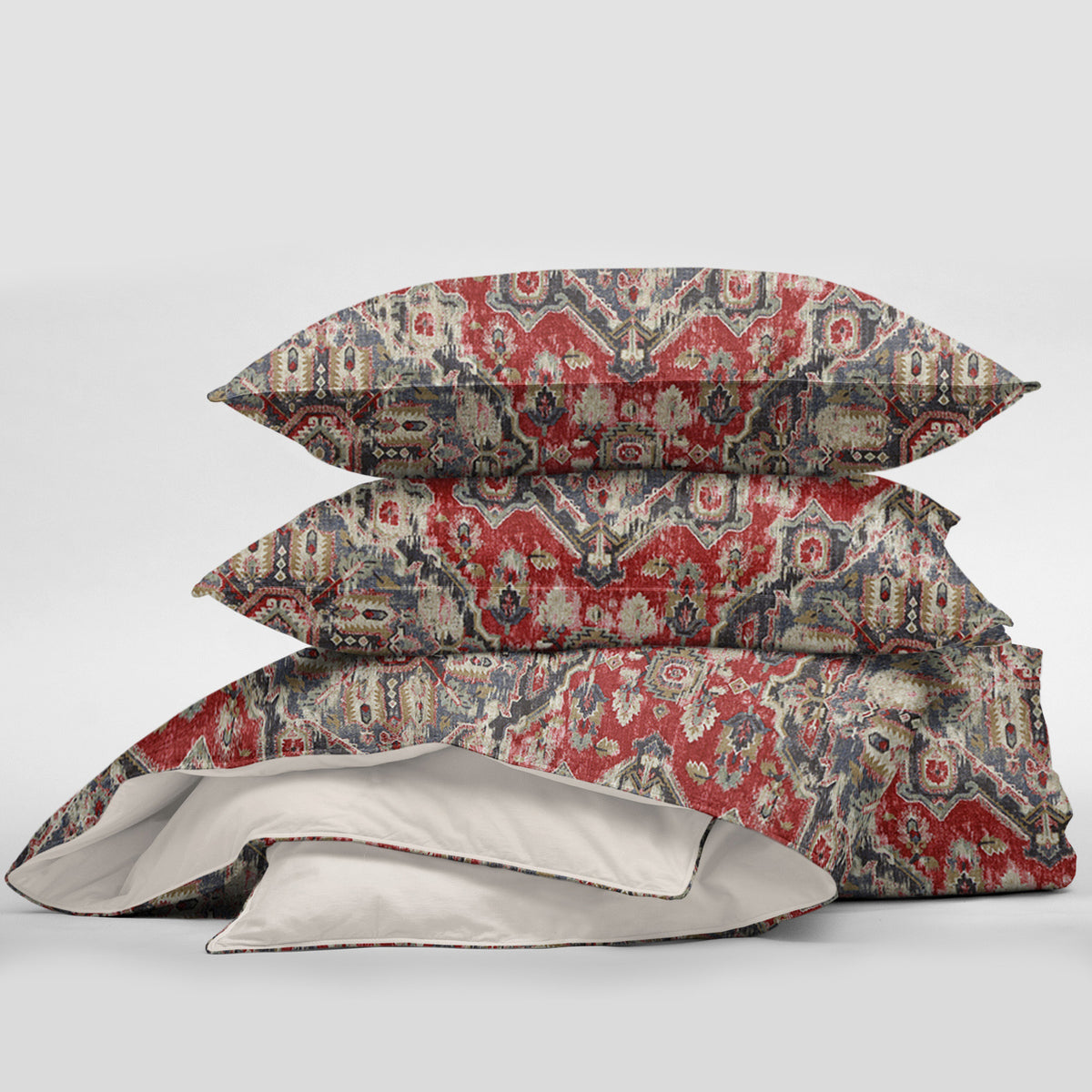 Charvelle Red-Blue Duvet Cover Set