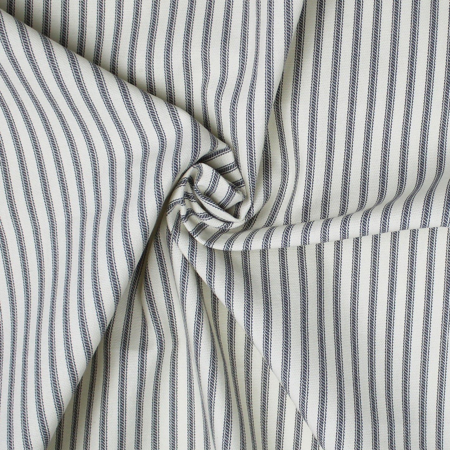 Cruz Ticking Stripes Gray-Ivory Pole Top Drapes