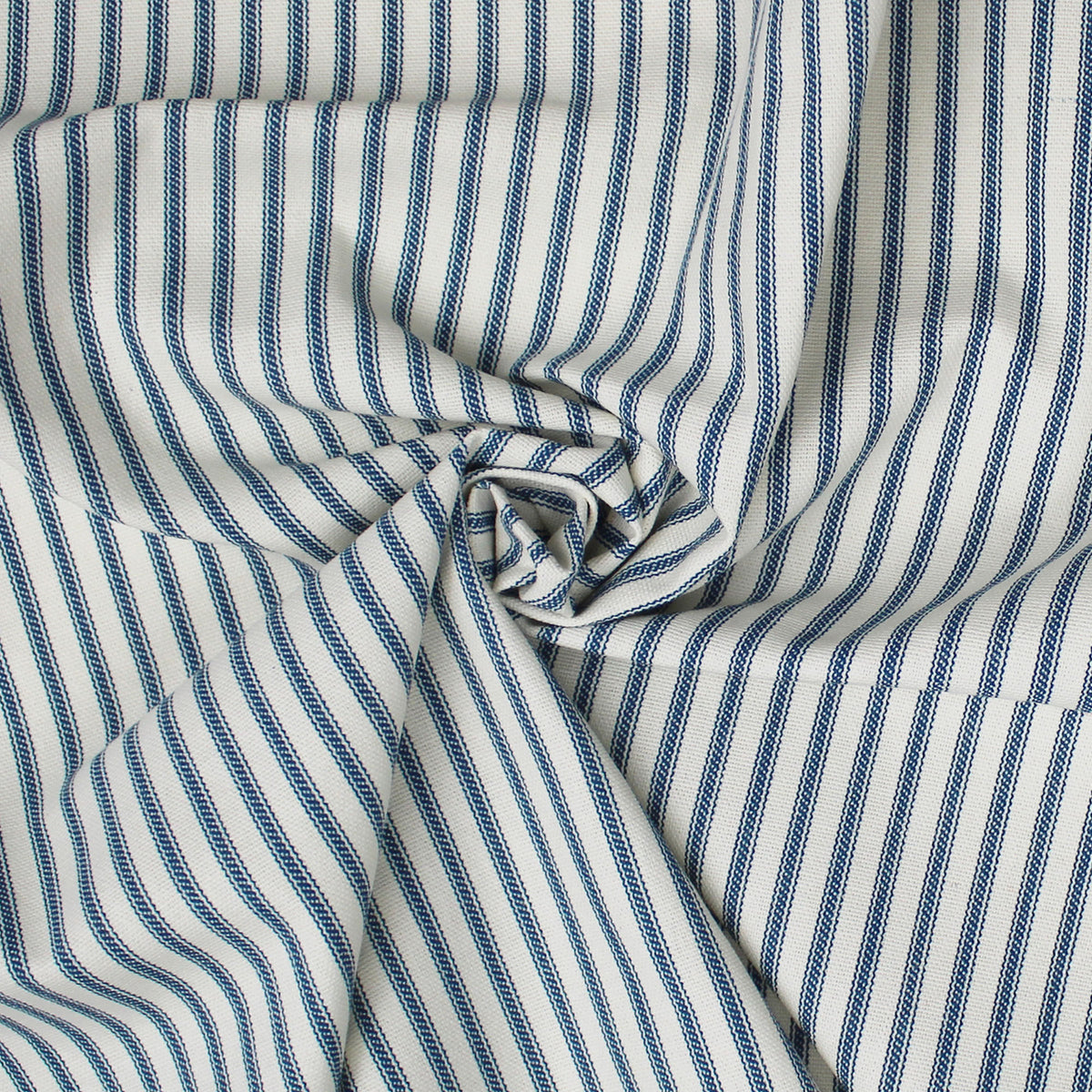 Cruz Ticking Stripes Indigo-Ivory Bedskirt