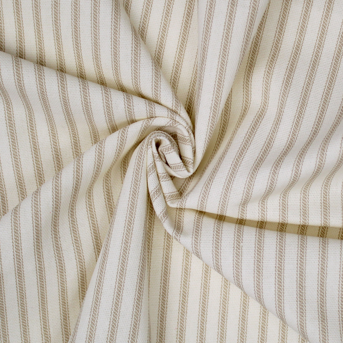Cruz Ticking Stripes Taupe-Ivory Bedskirt