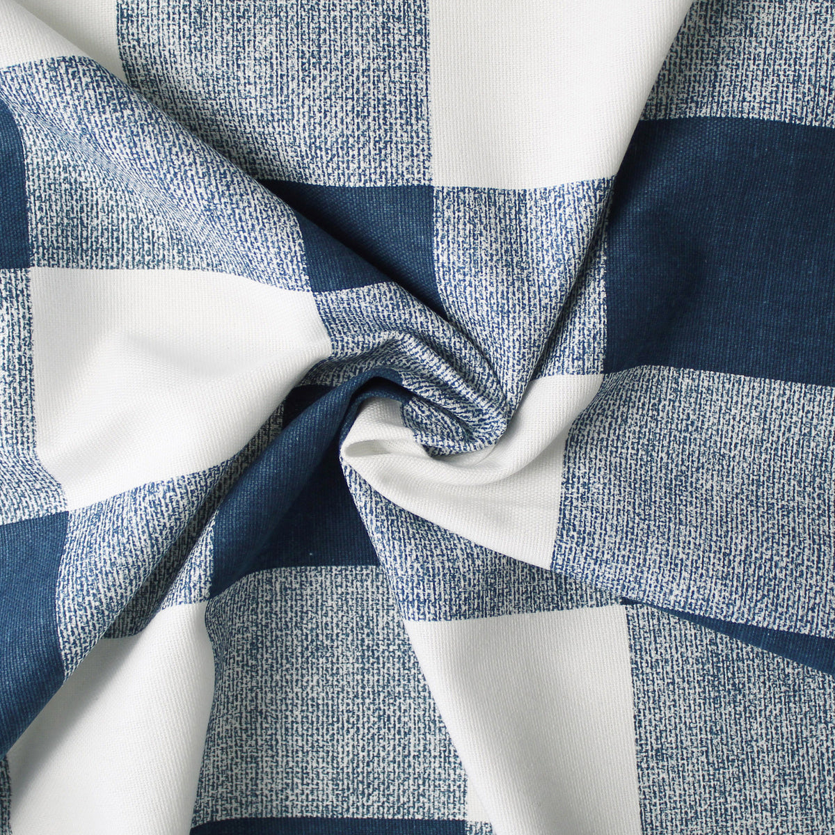 Lumberjack Check Indigo-White Pole Top Drapes