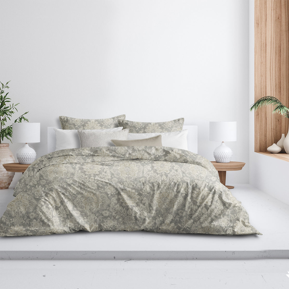 Osha Taupe-Beige Duvet Cover Set