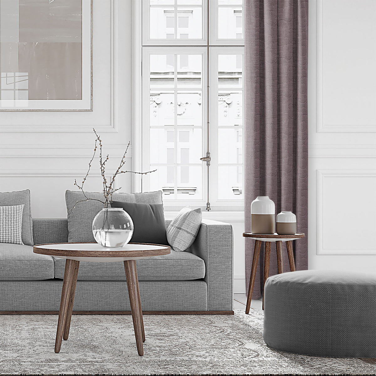 Nuha Plum Pole Top Drapes
