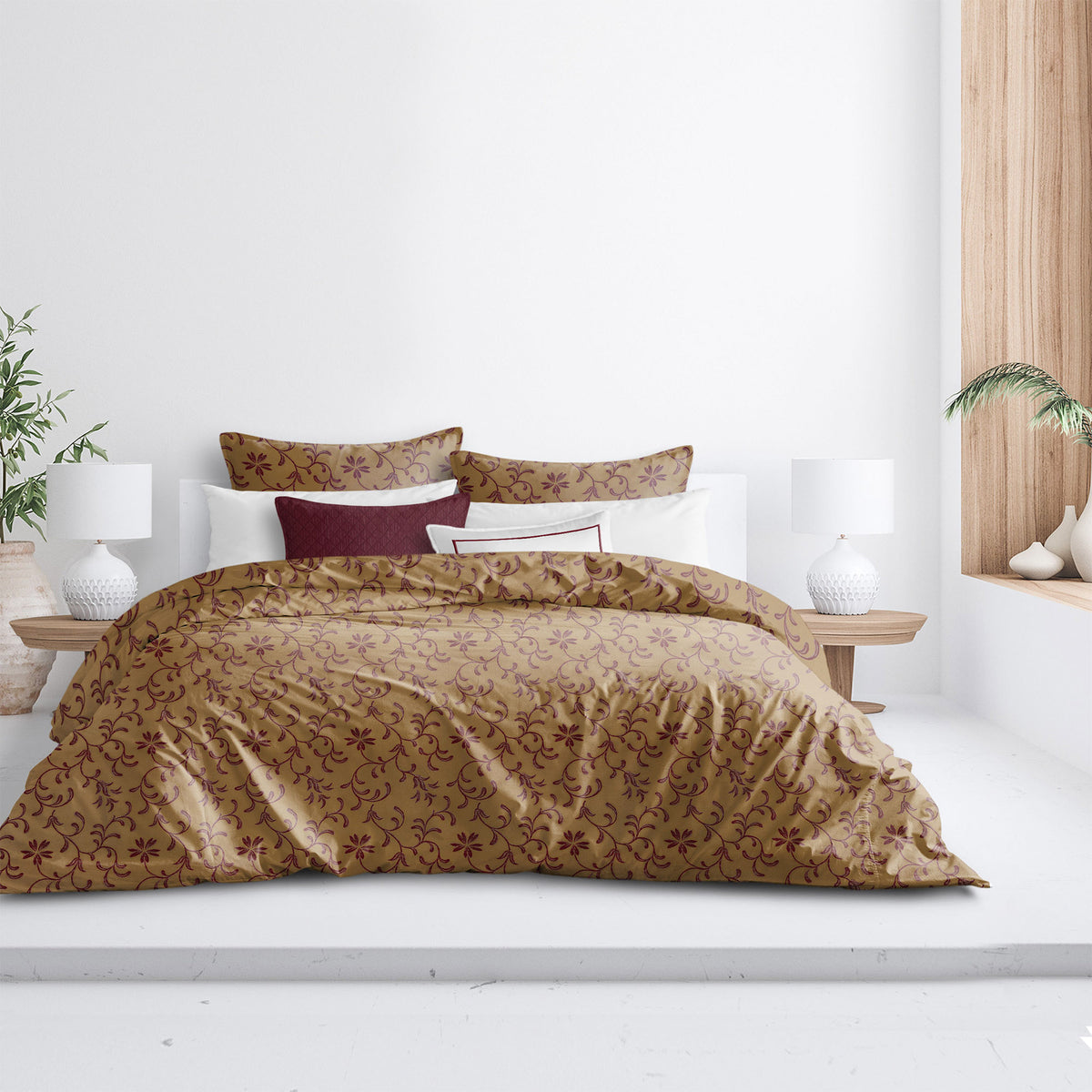 Rima Copper Cranberry Duvet Cover Set