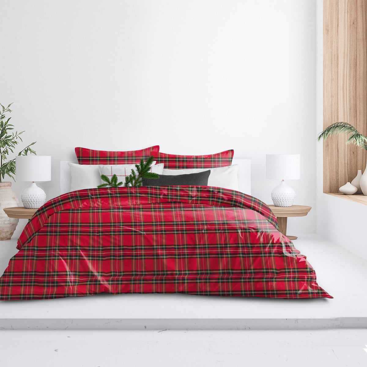Royal Plaid Red Comforter Set