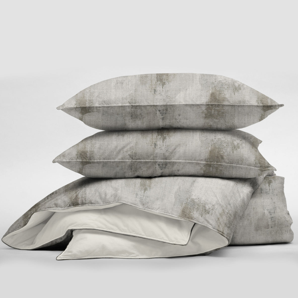 Thiago Linen Taupe (Marble) Duvet Cover Set