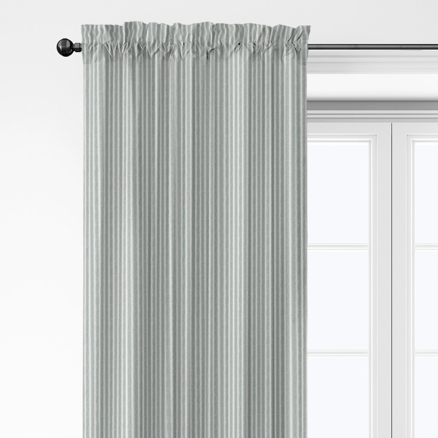 Walker Stripe Sage Pole Top Drapery Panel