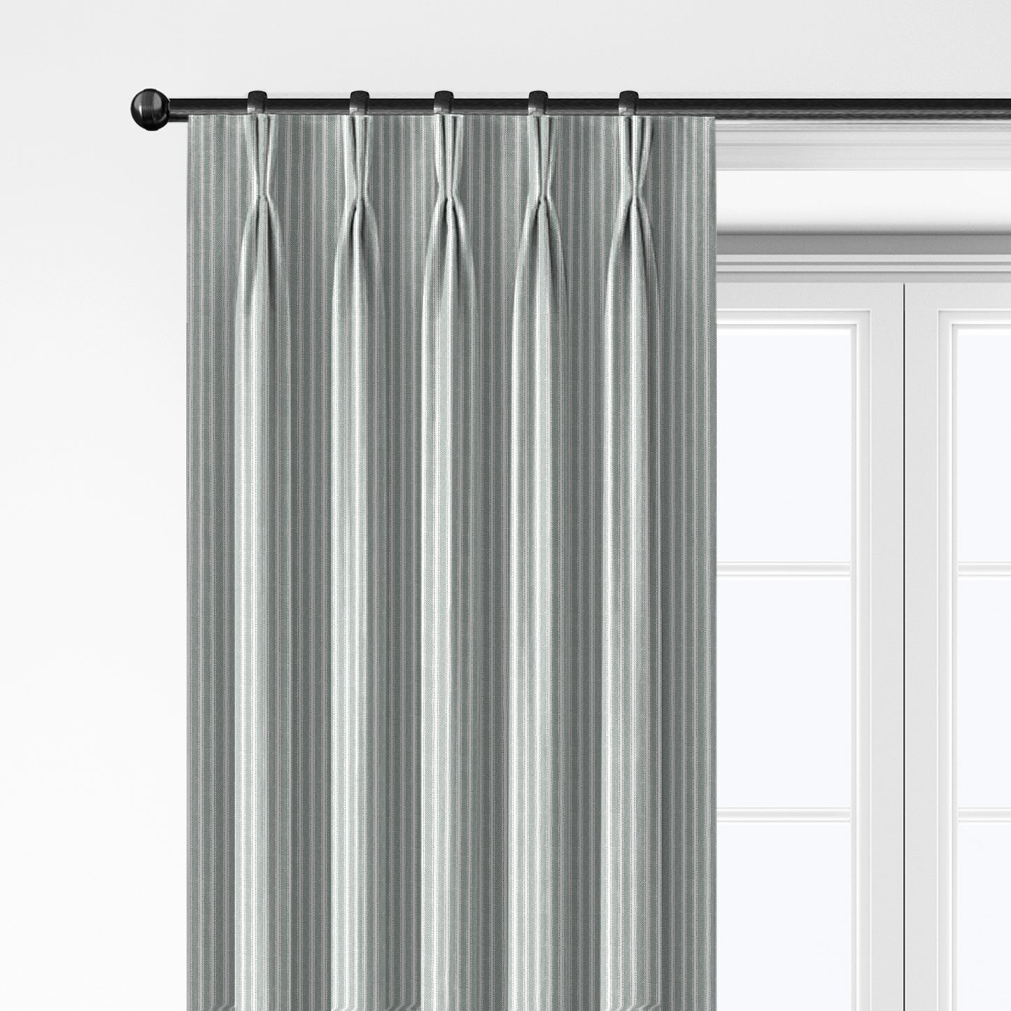 Walker Stripe Sage Pinch Pleat Drapery Panel