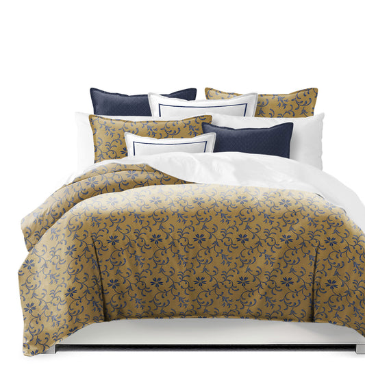 Ali Navy Brass Comforter Set