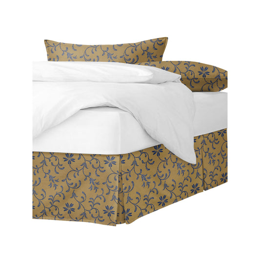 Ali Navy Brass Bedskirt