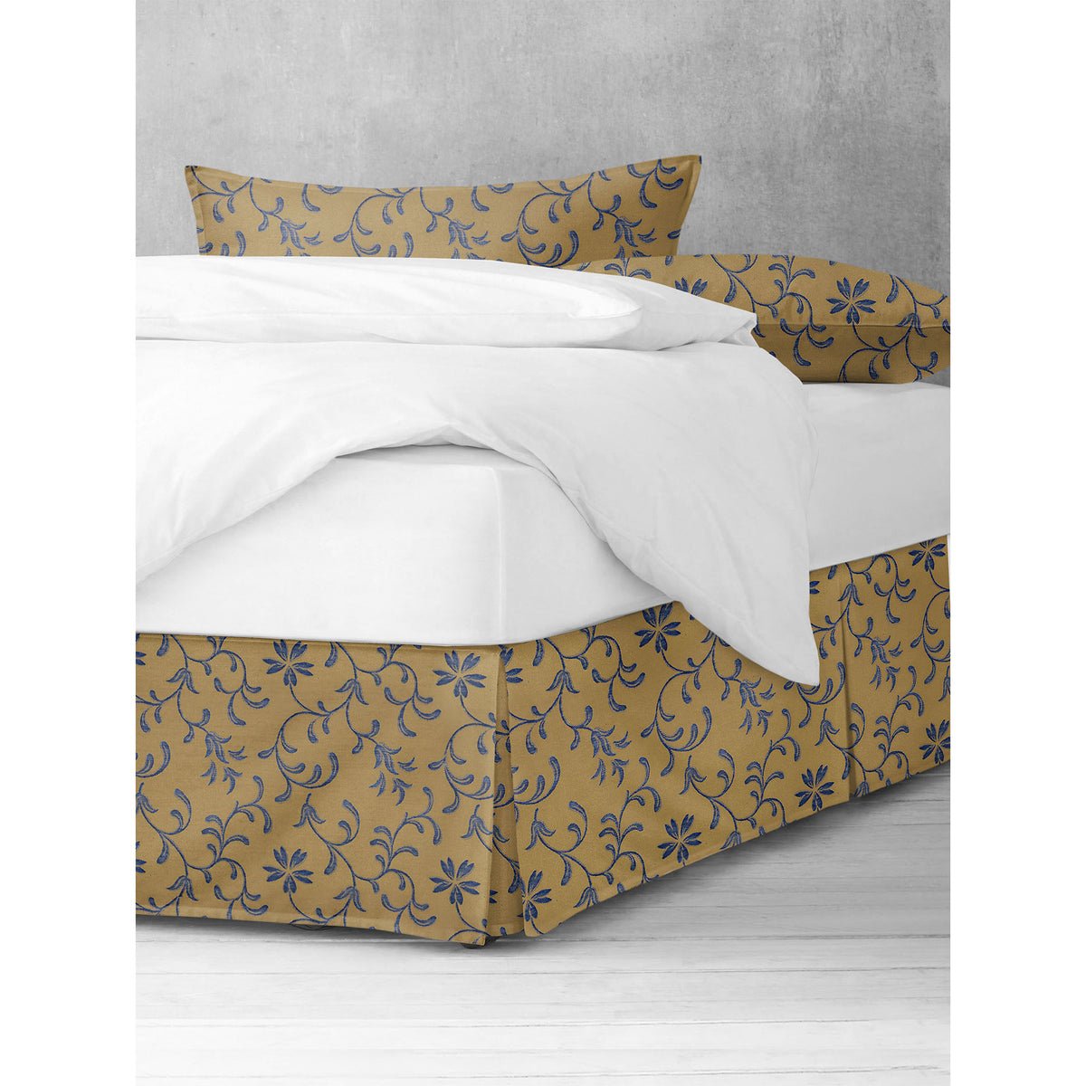 Ali Navy Brass Bedskirt