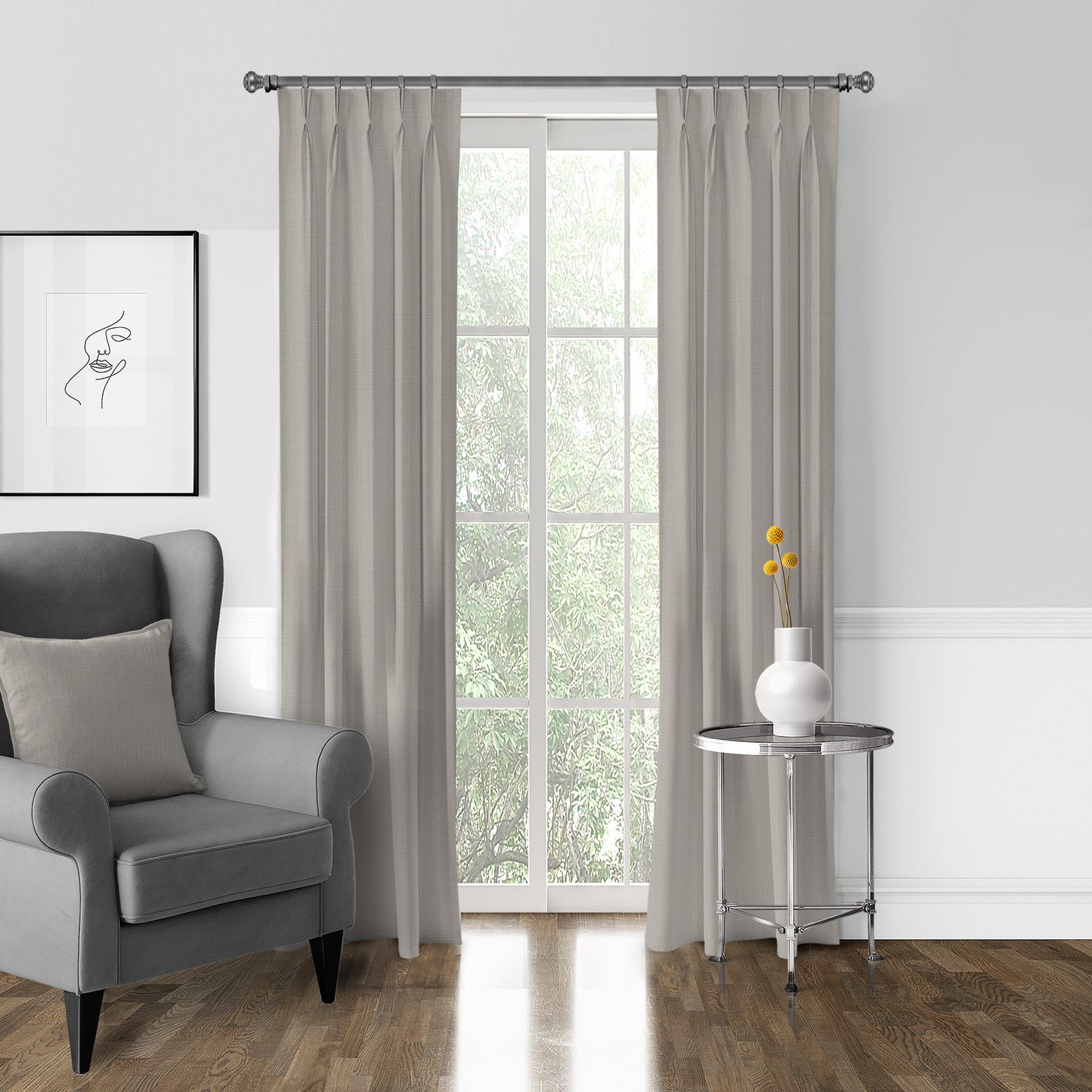 Ancebridge Mushroom Pinch Pleat Drapes