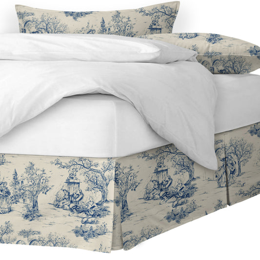 Archamps Toile Blue Bedskirt