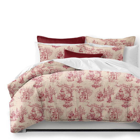 Archamps Toile Red Coverlet Set