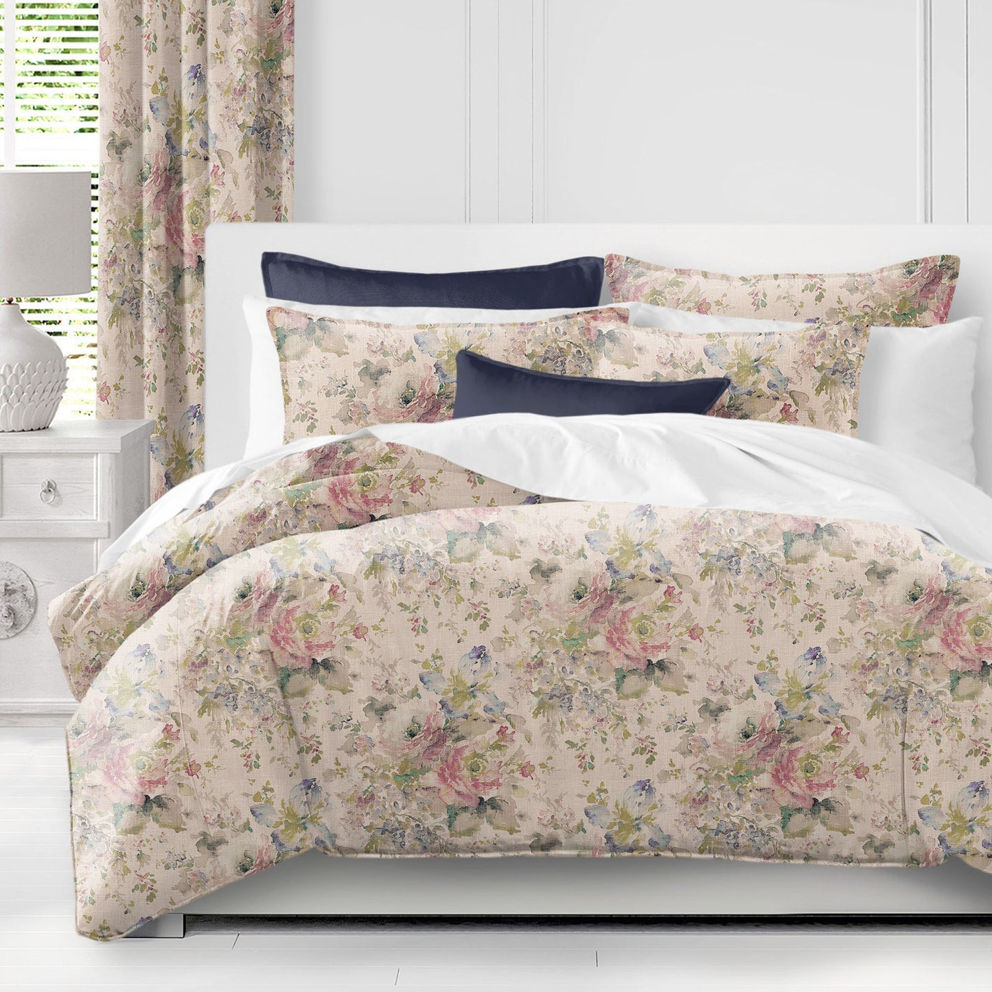 Athena Linen Blush Comforter Set
