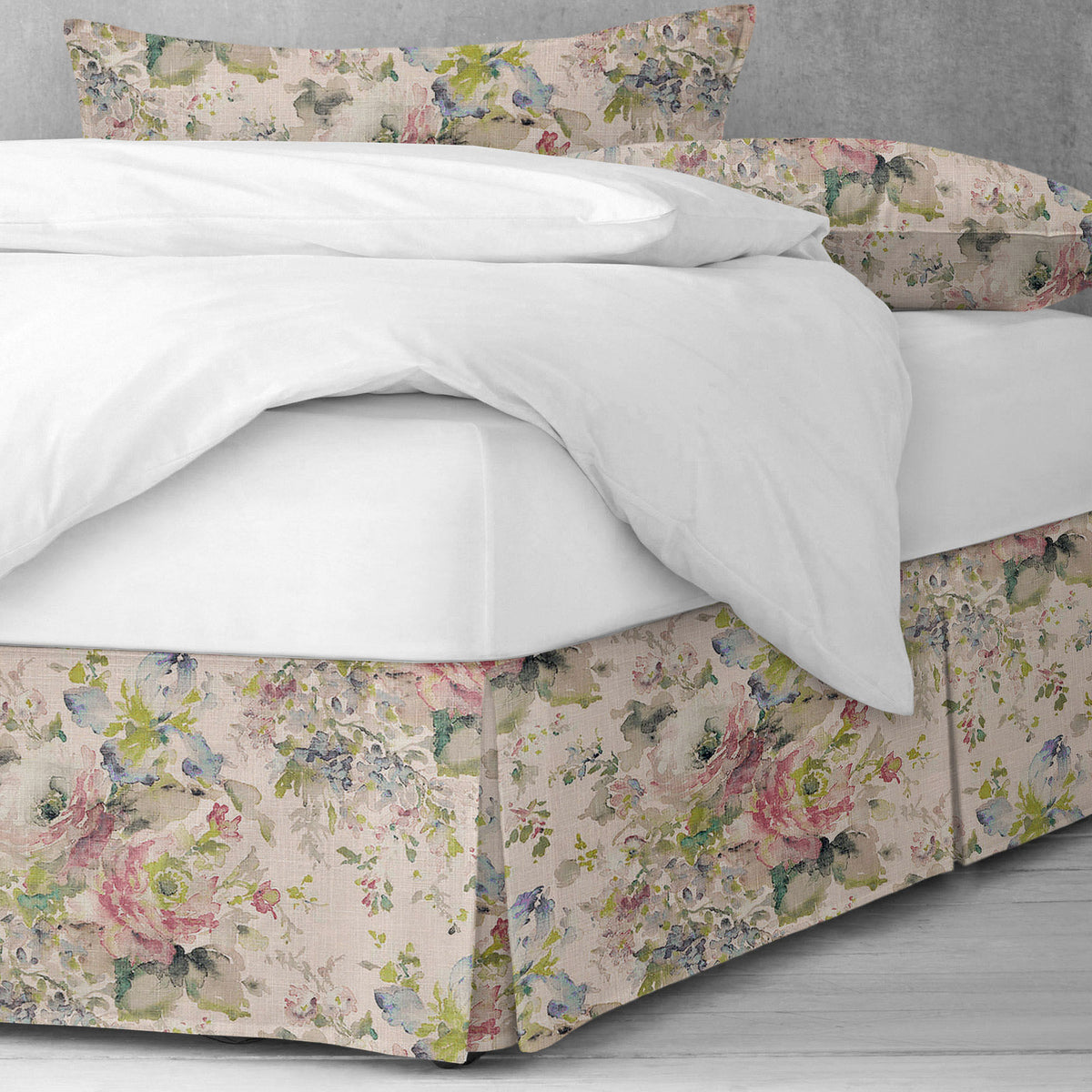 Athena Linen Blush Bedskirt