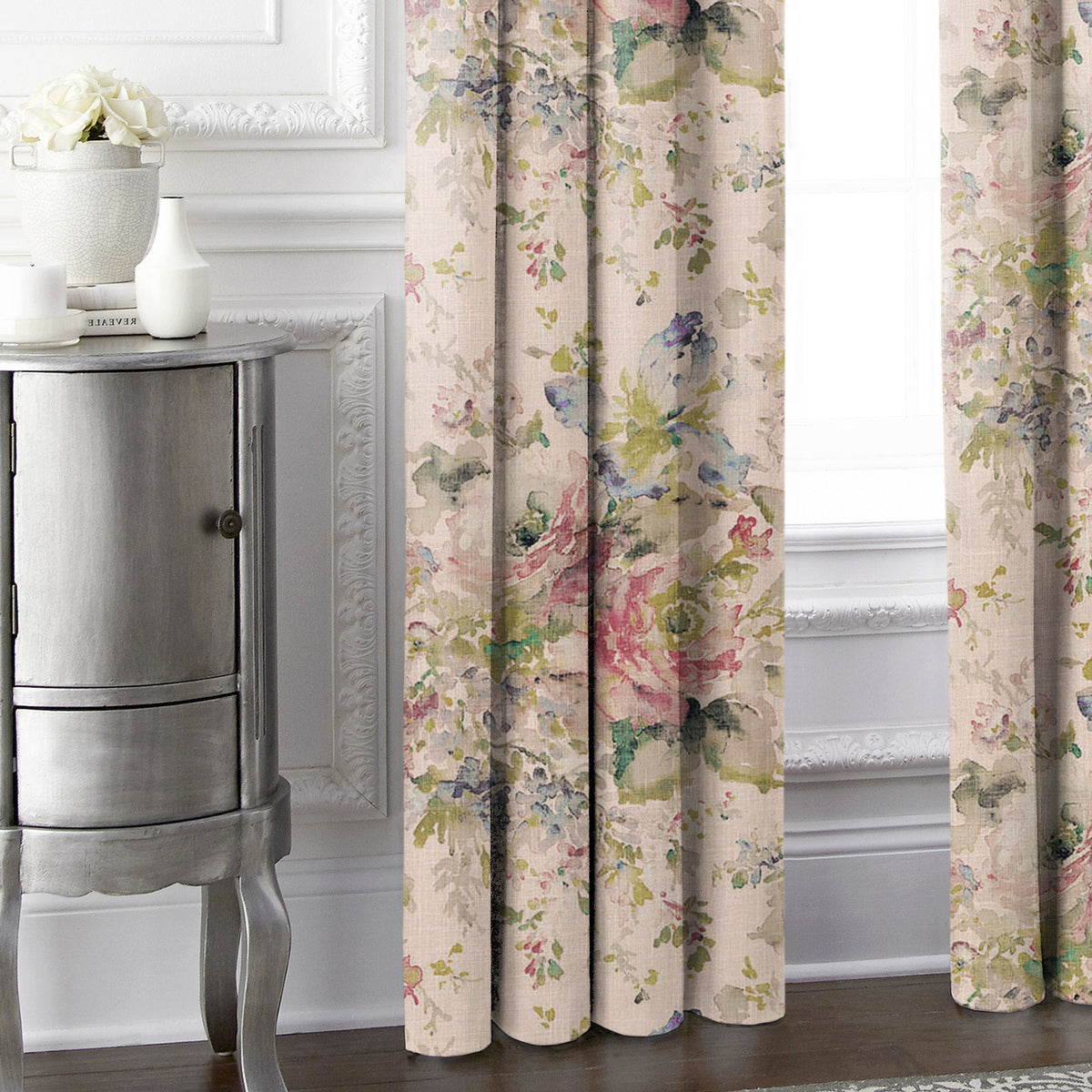 Athena Linen Blush Pinch Pleat Drapes