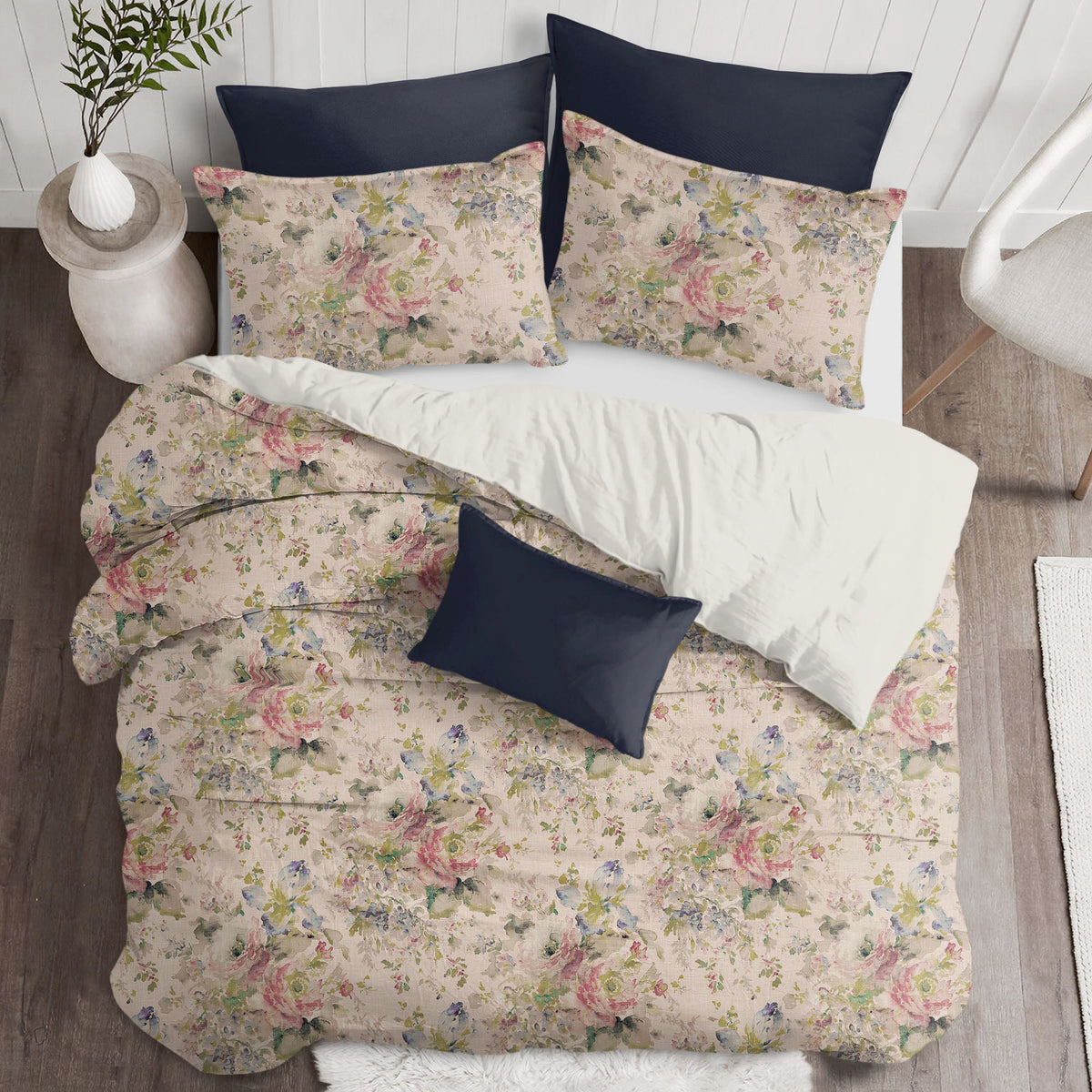 Athena Linen Blush Duvet Cover Set