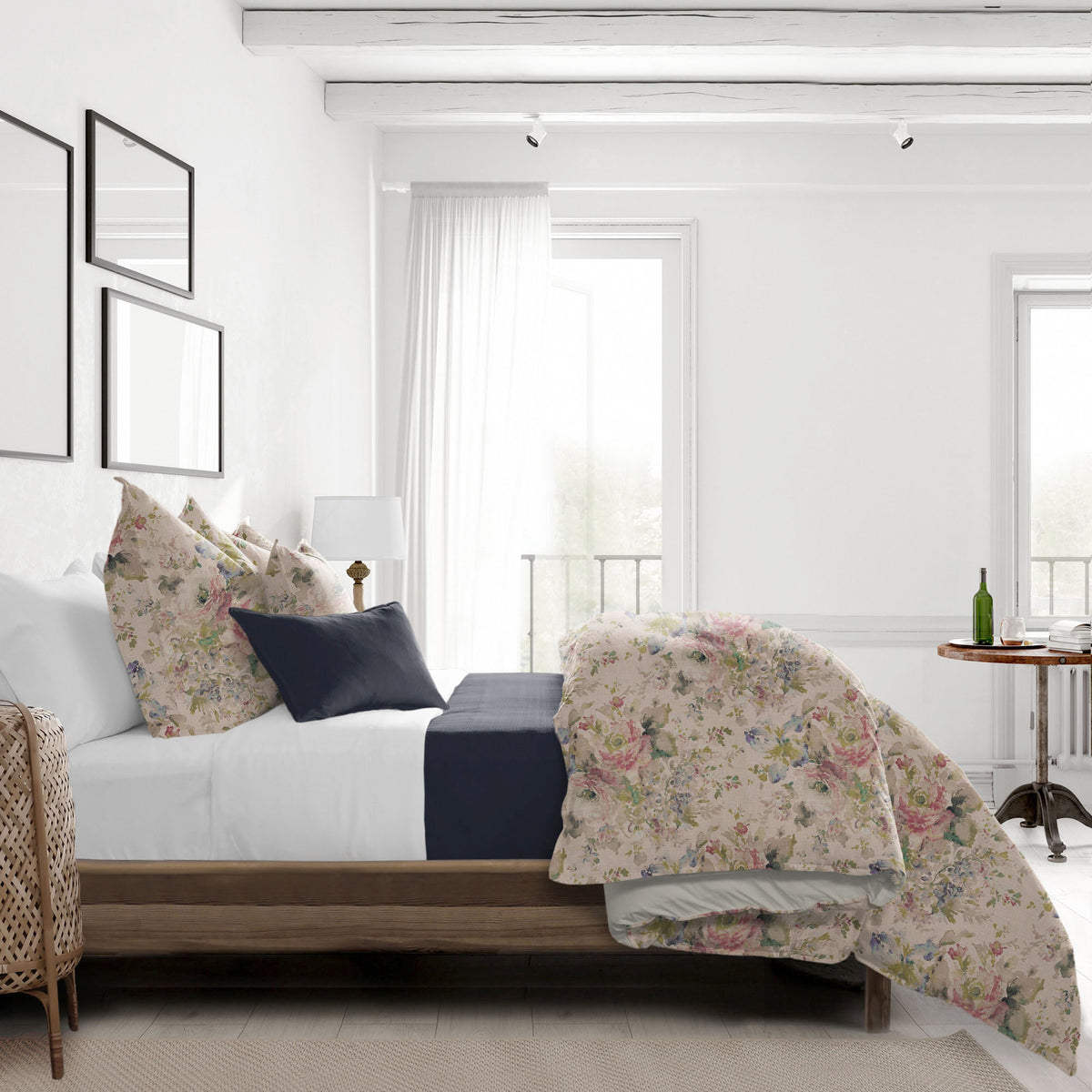 Athena Linen Blush Duvet Cover Set