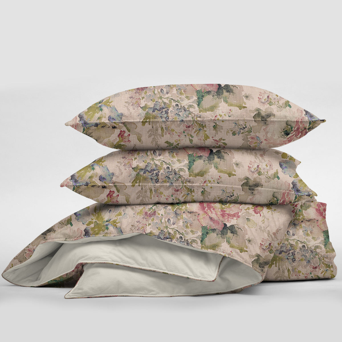 Athena Linen Blush Duvet Cover Set