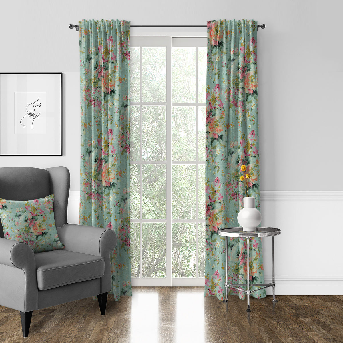 Athena Linen Eggshell Pole Top Drapes