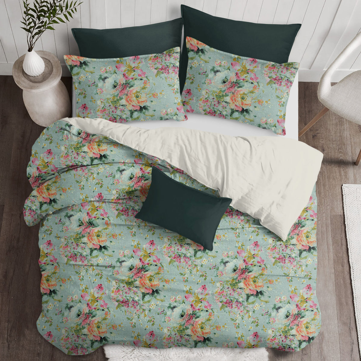 Athena Linen Eggshell Duvet Cover Set