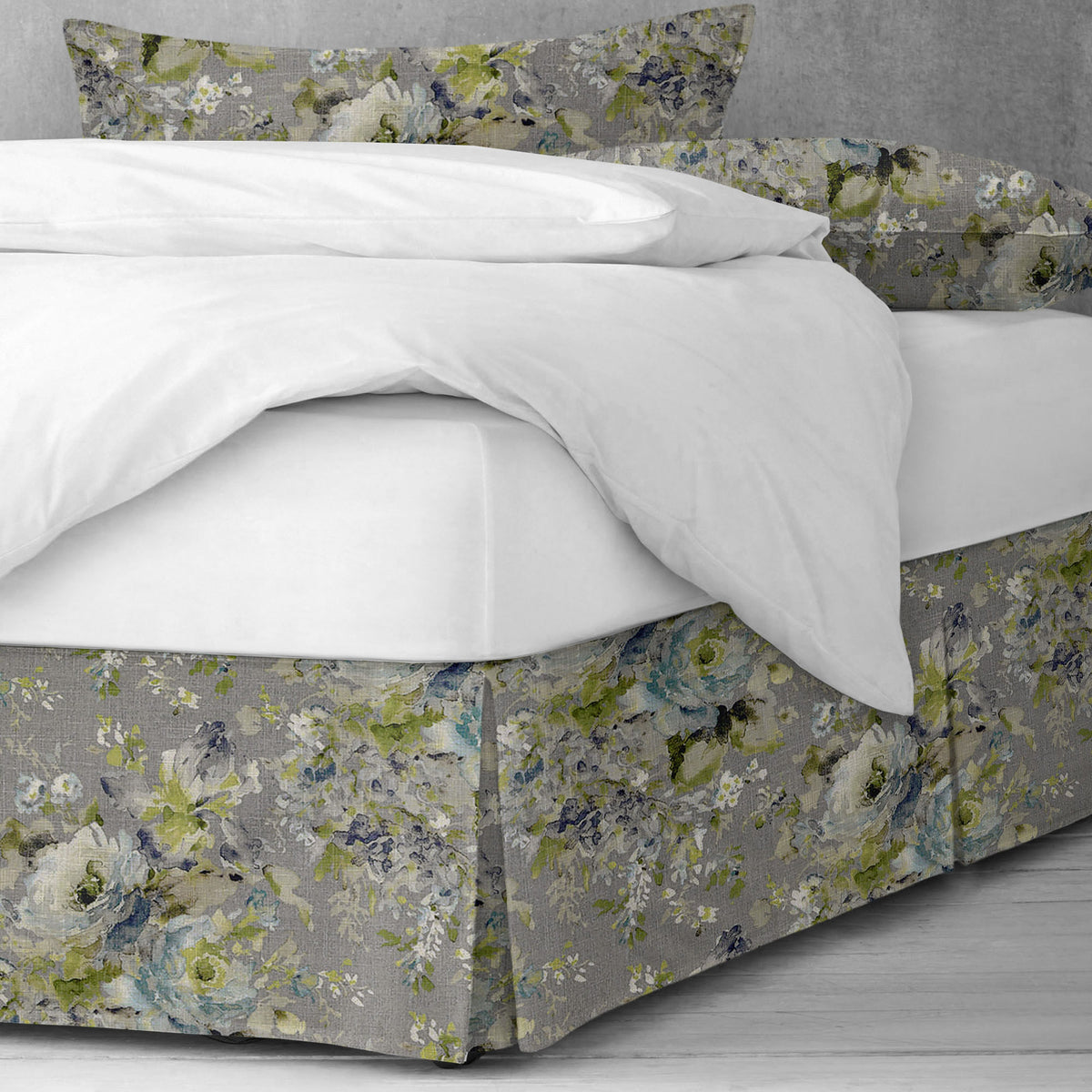Athena Linen Heather Gray Bedskirt