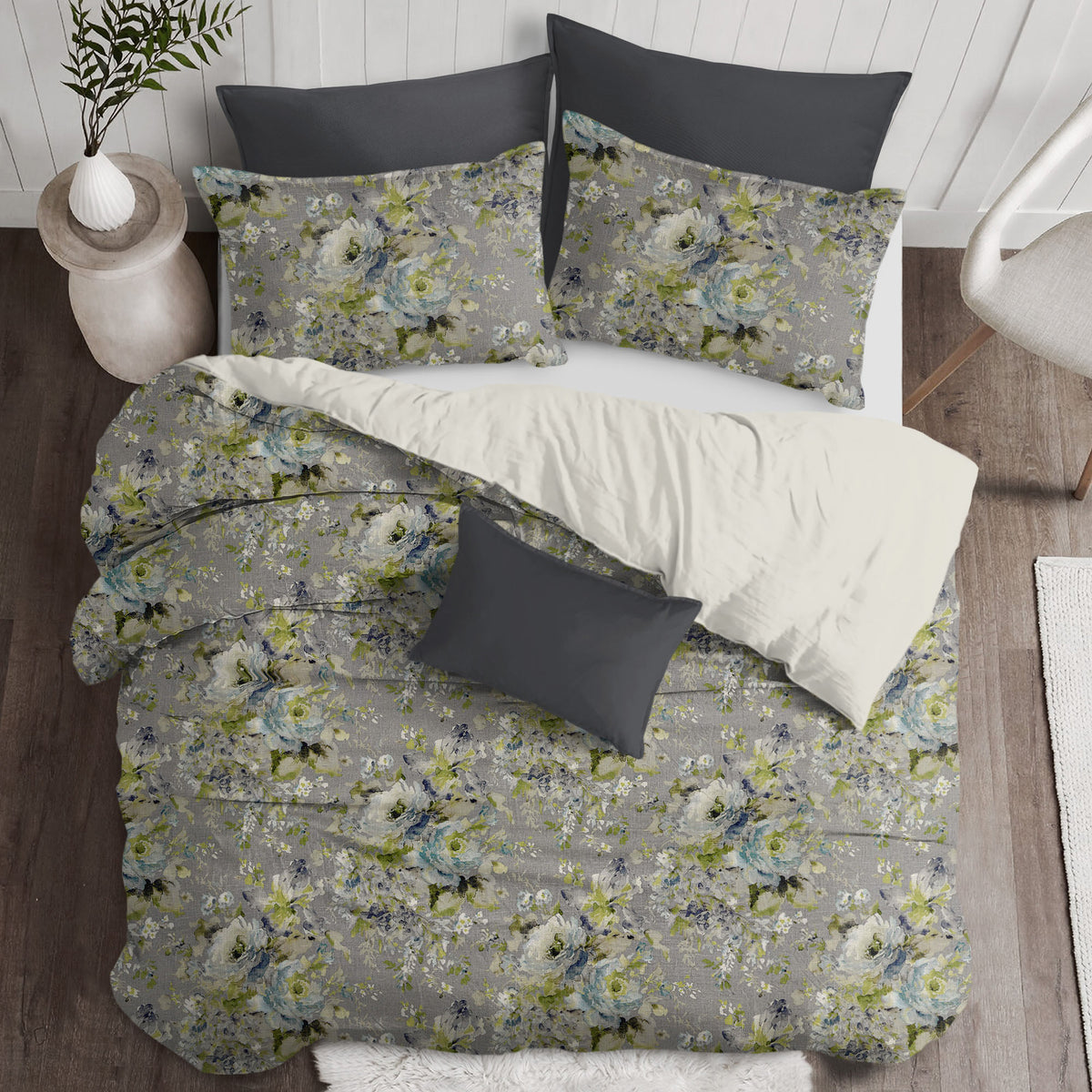Athena Linen Heather Gray Coverlet Set
