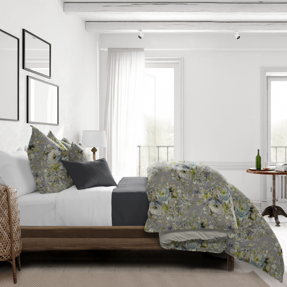 Athena Linen Heather Gray Duvet Cover Set