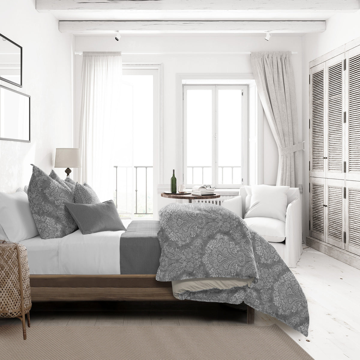 Ophelia Gray Duvet Cover Set