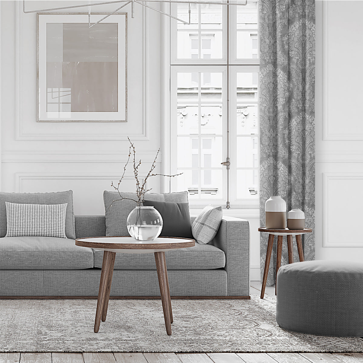 Ophelia Gray Pole Top Drapes