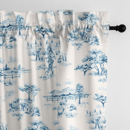 Auclair Blue Pole Top Drapes