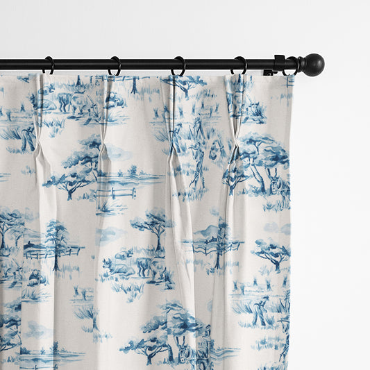 Auclair Blue Pinch Pleat Drapes