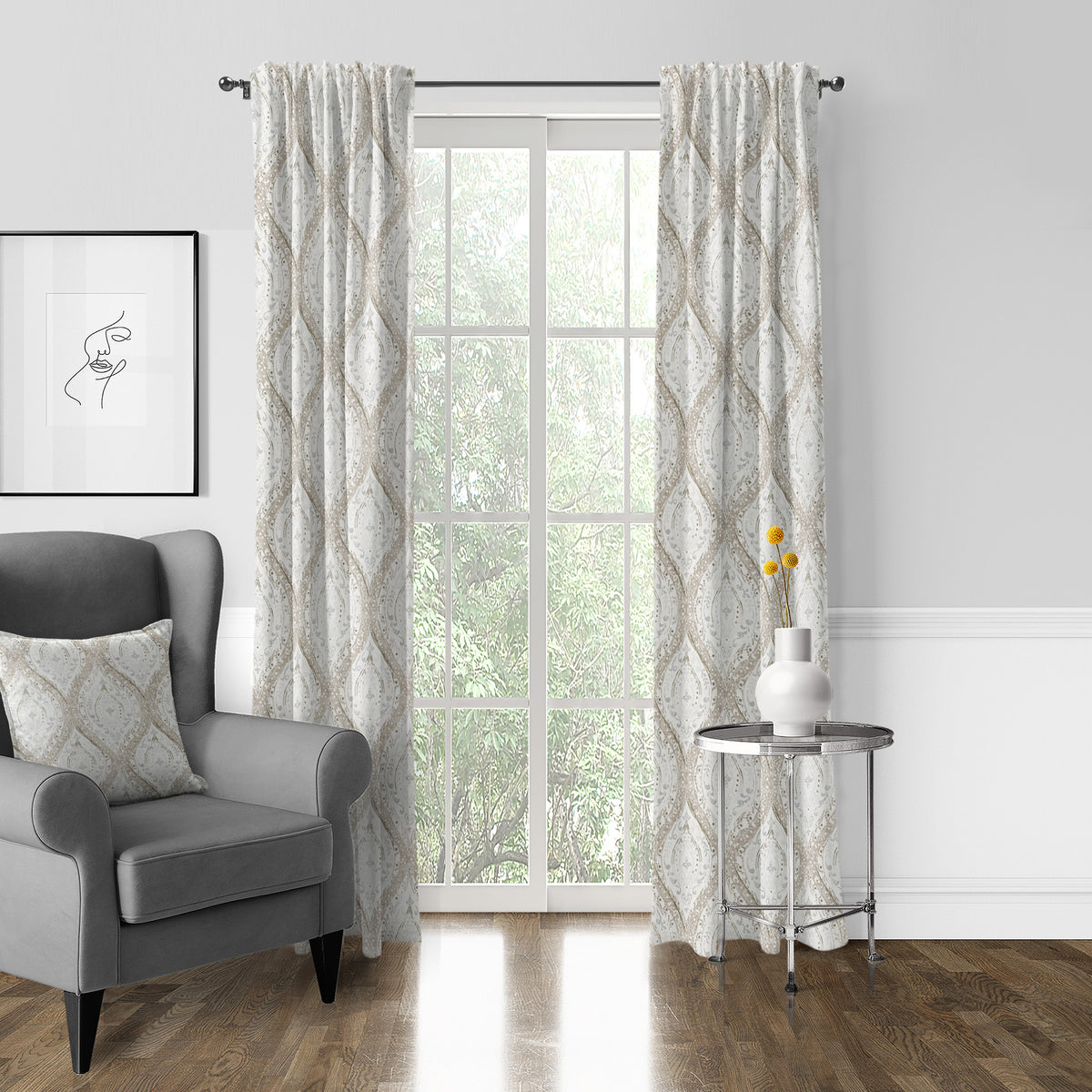 Cressida Linen Pole Top Drapes