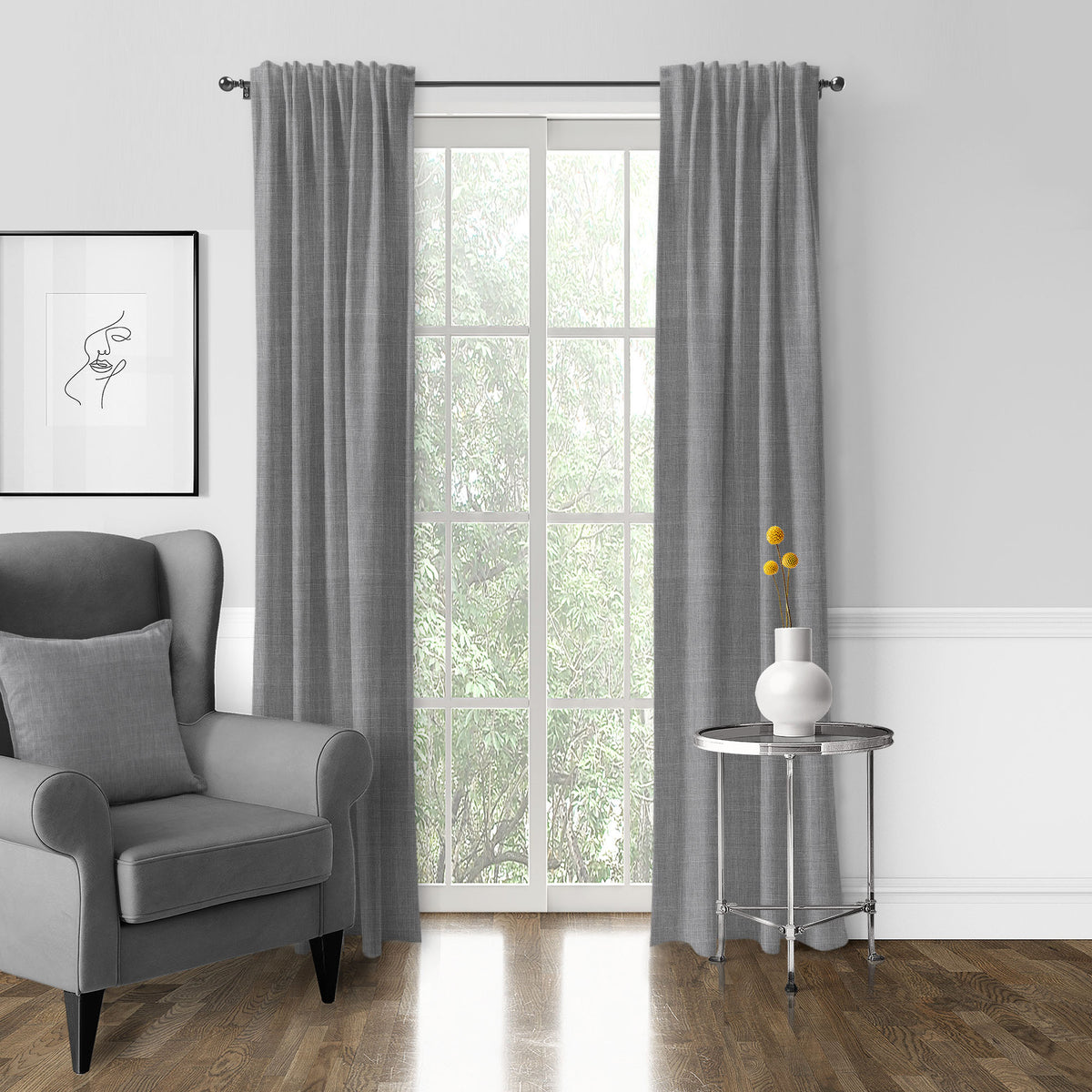 Austin Gray Pole Top Drapes