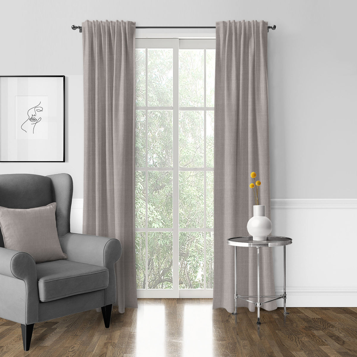 Austin Taupe Pole Top Drapes