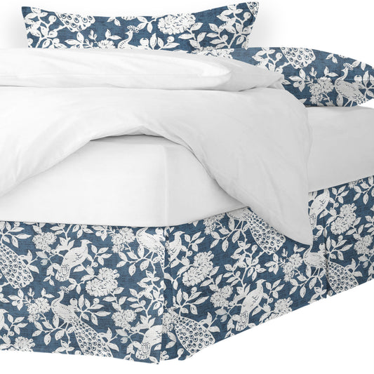 Lark Navy Bedskirt