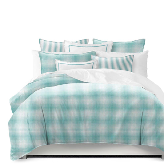 Basic Gingham Aqua Comforter Set