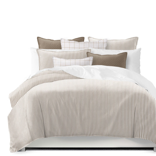 Basic Ticking Stripes Walnut Comforter Set