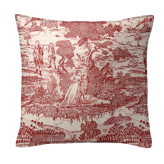 Beau Toile Red Decorative Pillows