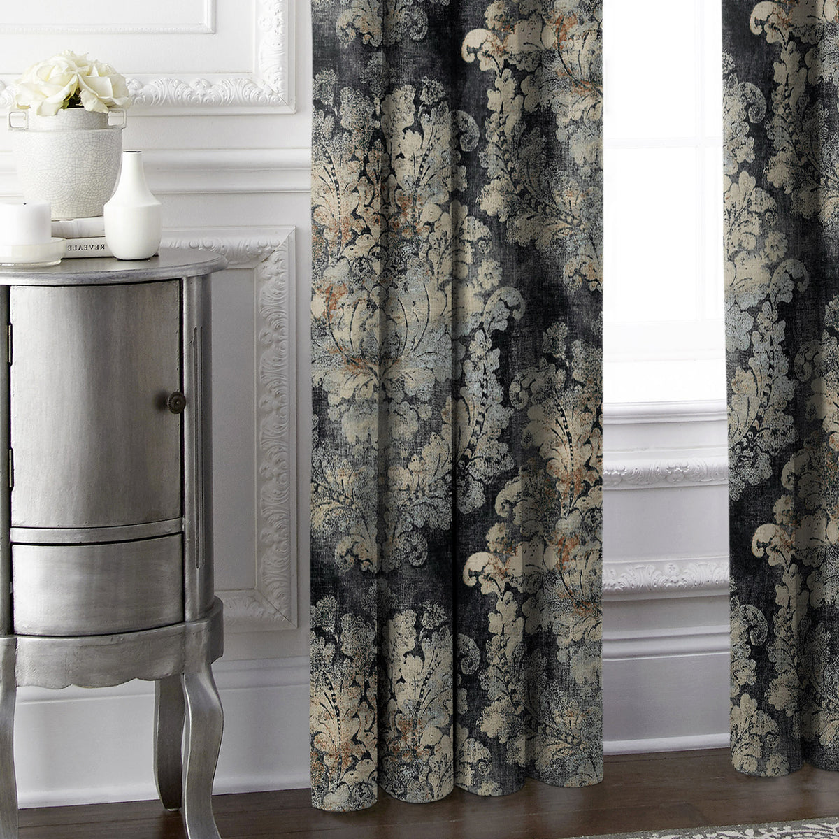 Bentley Linen Cindersmoke Pole Top Drapes