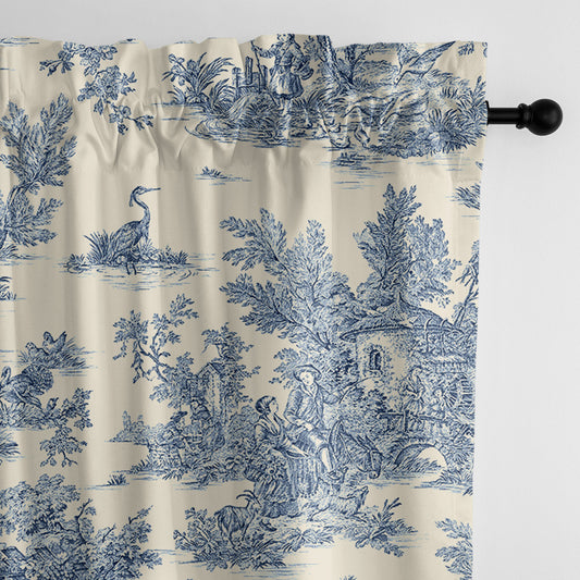 Bouclair Blue Pole Top Drapes