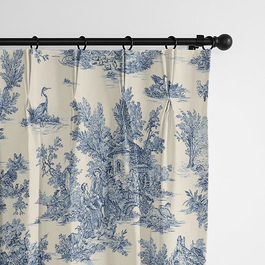 Bouclair Blue Pinch Pleat Drapes