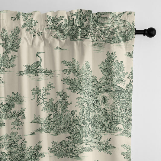 Bouclair Green Pole Top Drapes