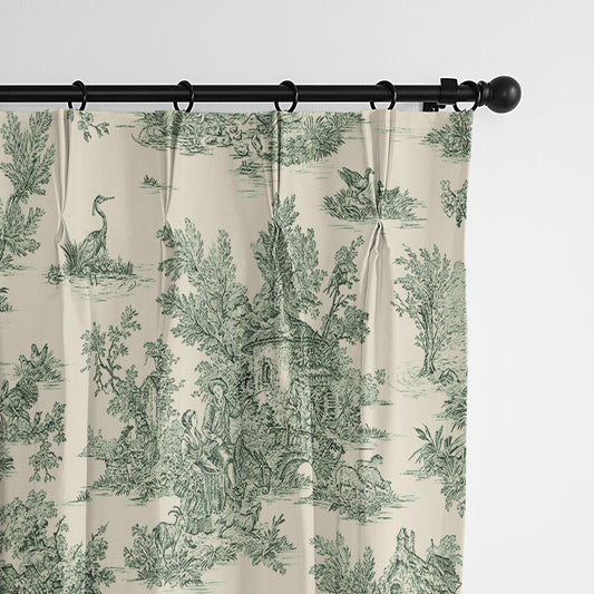 Bouclair Green Pinch Pleat Drapes