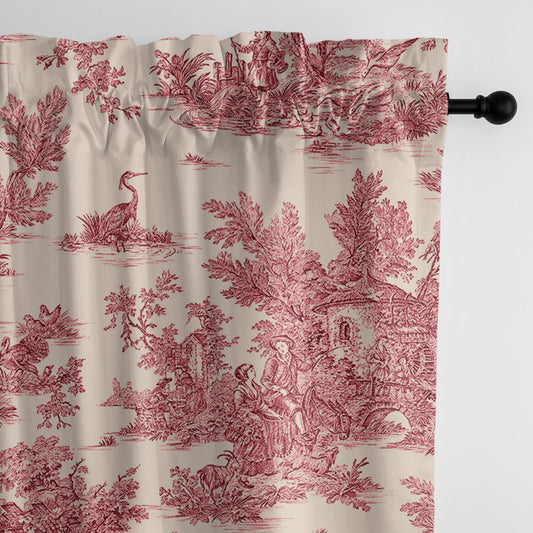 Bouclair Red Pole Top Drapes