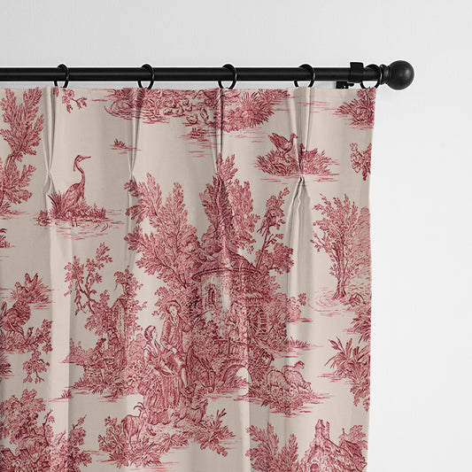 Bouclair Red Pinch Pleat Drapes