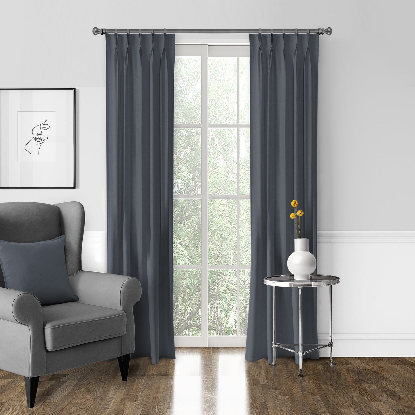 Braxton Gray Pinch Pleat Drapes