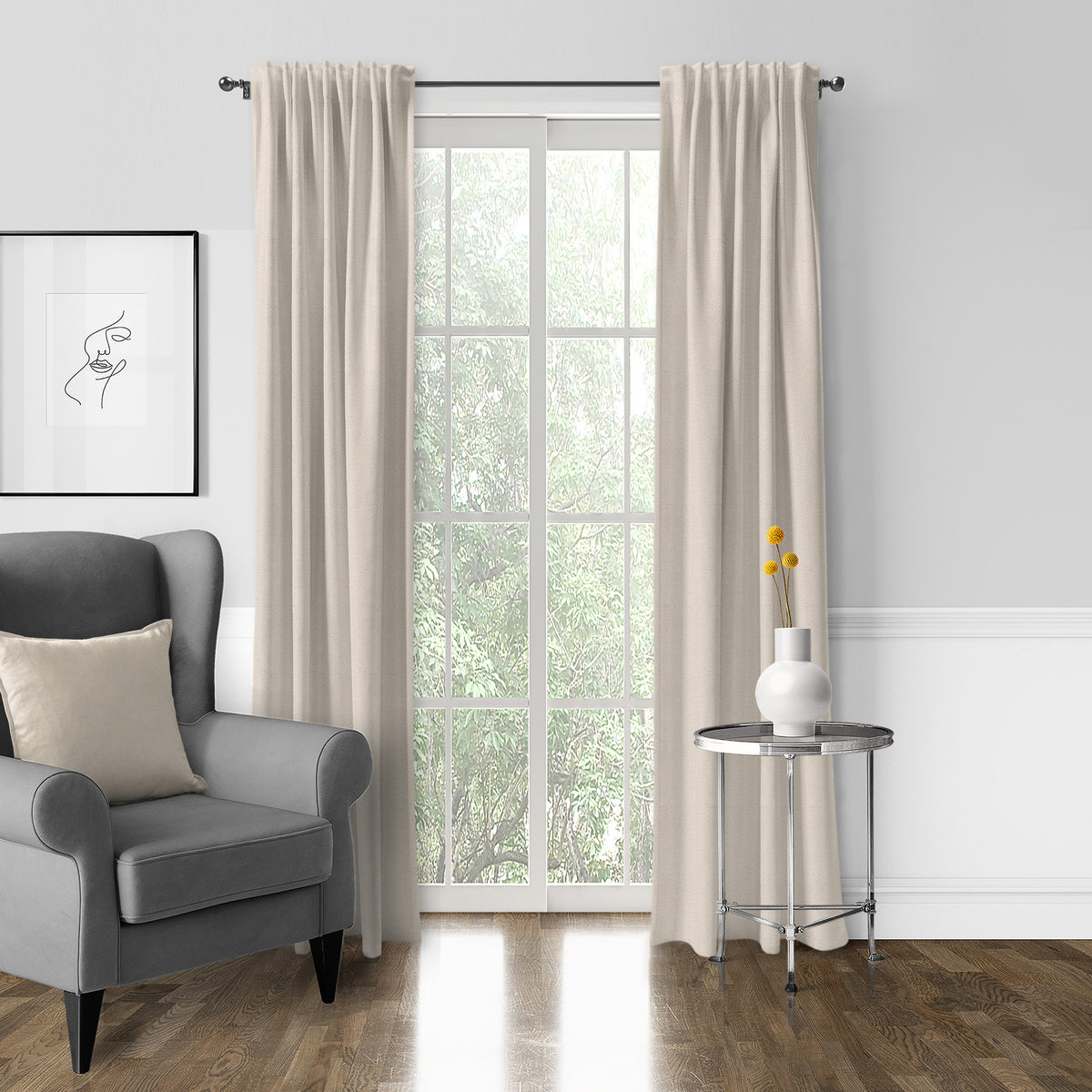 Braxton Natural Pole Top Drapes